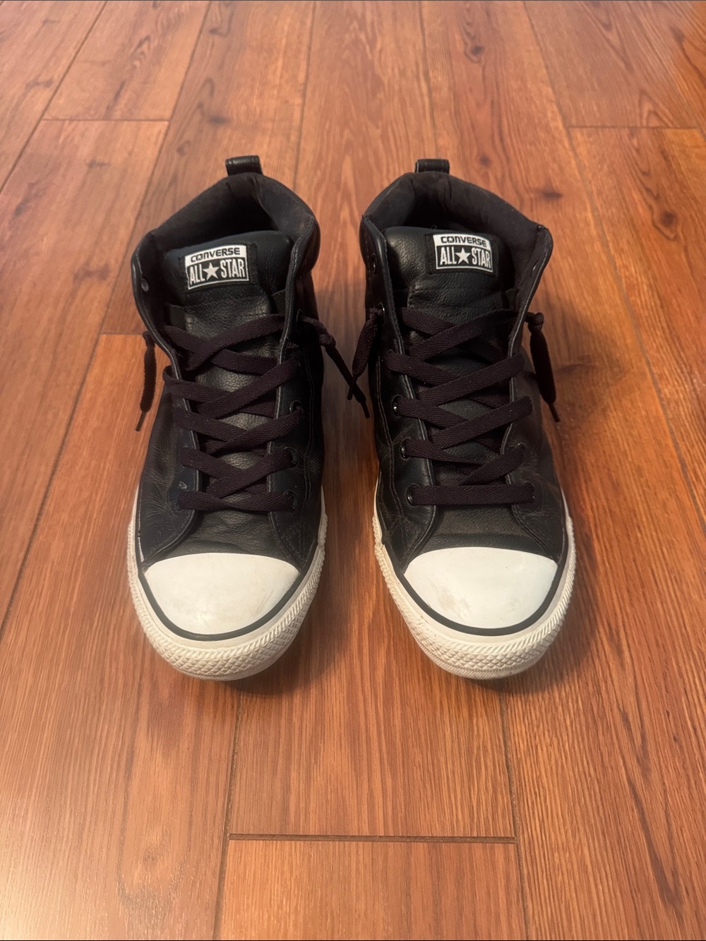 Converse Black High-Top Sneakers with White Toe Caps